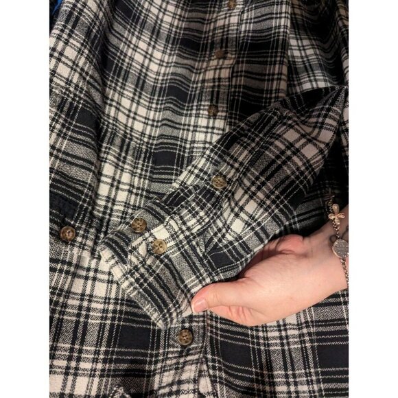 Woolrich Shirt Mens XL Trout Run Flannel Button Down Blue Plaid Cotton Outdoor - Picture 7 of 13
